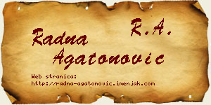 Radna Agatonović vizit kartica